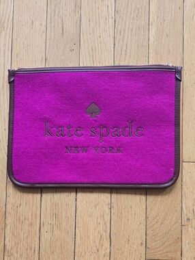 *Nwot* kate spade Fuschia/pink/purple and Brown Zip Pouch